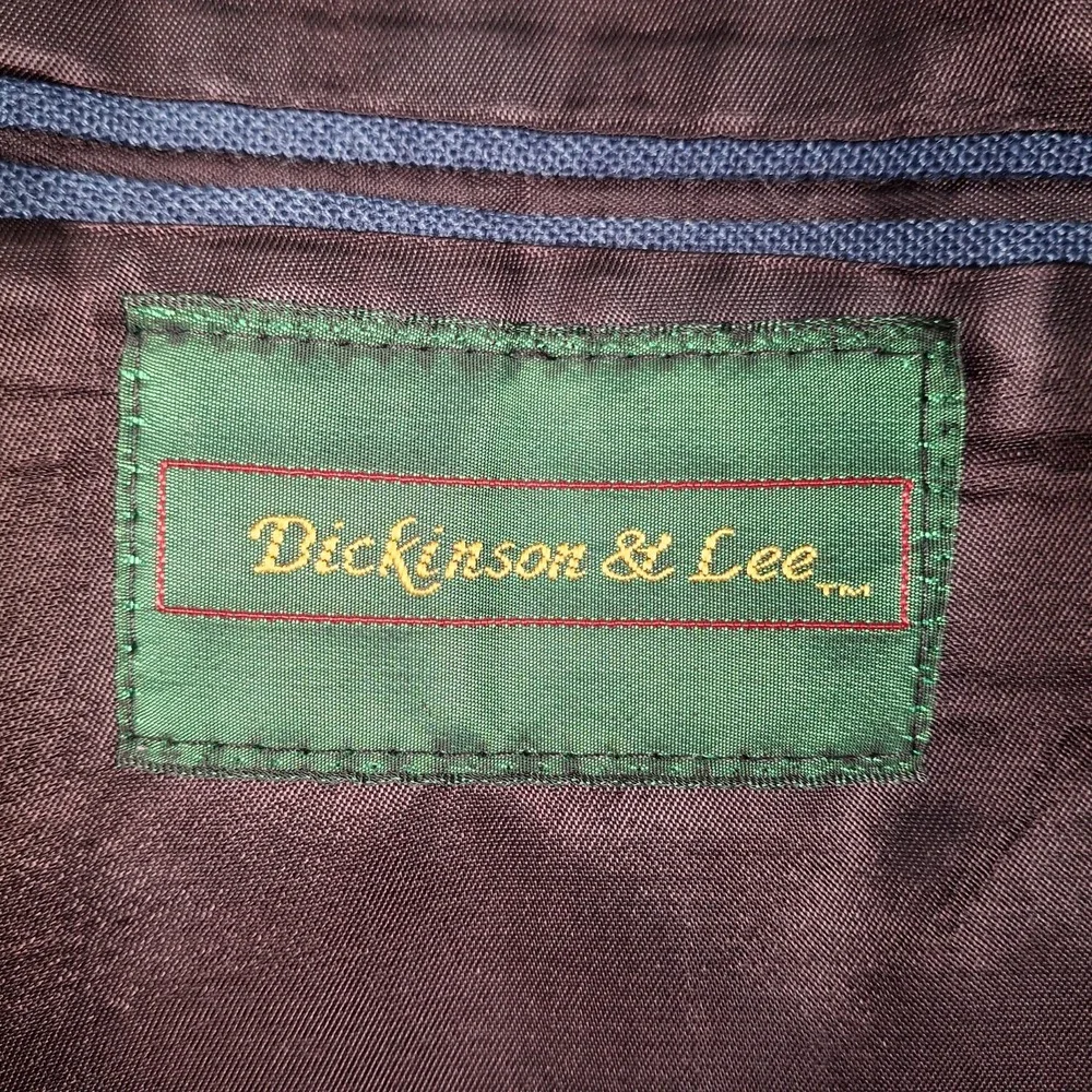 Dickinson & Lee 44 L Blue Blazer Sport Coat‎ Jacket Made IN USA Wool Blend NWT